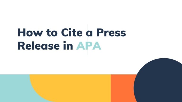 How to Cite a Press Release Correctly